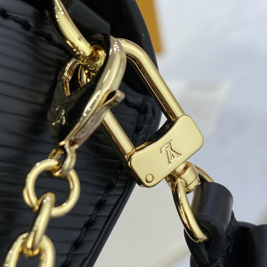 Louis Vuitton PADLOCK ON STRAP Handbag Epi Leather M80682 Black